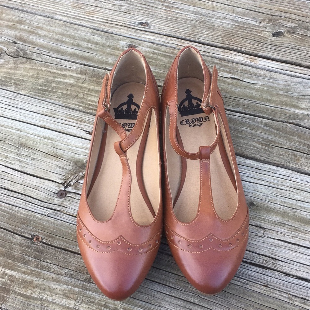 Crown Vintage Cognac Oxford Loafers